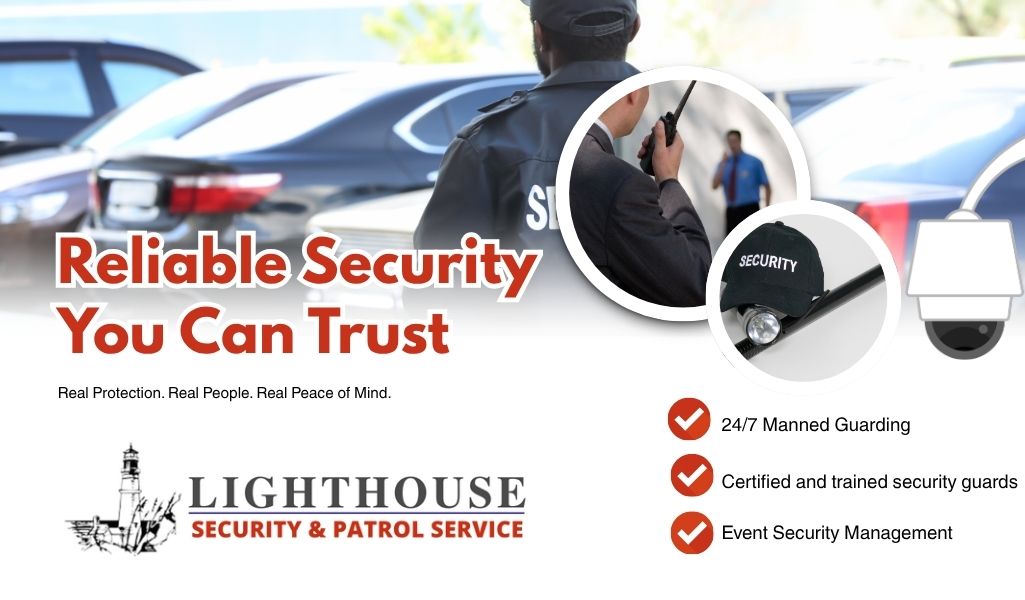 Reliable security services Phoenix with certified security guards, 24/7 manned guarding, and event security management by Lighthouse Security and Patrol Service